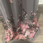 Hanae Mori Vintage Chiffon Gown Dress Floral seventies Made in USA Size 16 Japan Pink Photo 5