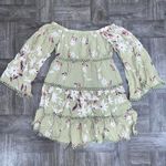 Jaase Light Green Floral Tiered Dress Size XS Photo 1