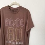 [Vinyl Icons] Brown ACDC Back in Black Studded Graphic Tee T Photo 5