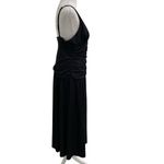 Aritzia TEN Rouched Stretch Jersey Fit and Flare Dress Black size Large Photo 5