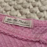 Free People Pink  Off-The-Shoulder Waffle Knit Sweater Photo 2