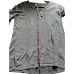 JM Collection  Women's Gray‎ Embellished V-Neck Sweater 1X 3/4 Sleeve Photo 7