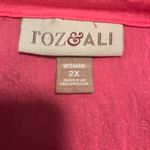 Roz & Ali  Pink Sparkle Button Up Blouse Photo 3