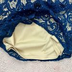 Jackie Jon New York Navy Blue Lace Sequin Beaded Cocktail Dress Size 6 Photo 10