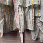 Karina Grimaldi  metallic gold striped tiered midi dress Photo 13