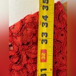 ZARA  Red Lace Dress Short Sleeve Lined Sheath Sz XS Cocktail Business Event Photo 6
