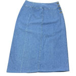 Ruff Hewn Vintage 80s Denim Skirt USA Light Wash High Waist Pencil Size 10 Photo 0