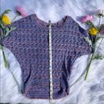 Streetwear Society Size Medium Knit Purple Top Short Sleeve Concert Loungewear Photo 3