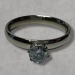 Amazon Silver Stainless Steel Ring with Blue Cubic Zirconia Stone Photo 0