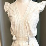 NWOT Eyelet Tiered Midi Dress White Size M Photo 3