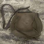 Rebecca Minkoff Green Suede Vanity Crossbody Saddle Bag Photo 0