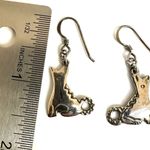 Silver tone Navjao Native American Tribal Dog Wolves Dangling Earrings Photo 6