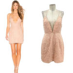 About Us  Revolve Natalie Mini‎ Dress Textured Plunge Neck Pink Size Medium Photo 1
