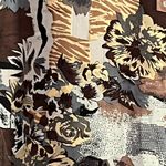 Tolani  100% silk button up shirt size small oversized artsy abstract neutral Photo 6