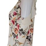 Staccato Stitch Fix White Floral Crepe Ruffle Cold Shoulder Blouse Size Small Photo 3