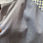 Vintage 70s Blue Gingham Button Photo 3