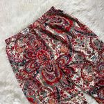Bailey44 Boho Red Paisley Lightweight Viscose Pants | Size Large Photo 2