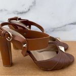 Valentino Garavani Valentino Macrostud Rockstud women’s brown leather block heel sandal IT 37 US 7 Photo 7