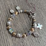 NWT Swarovski crystal Faith Love Hope bracelet Sterling & gold filled Silver Photo 1