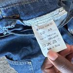 Distressed Denim Overall Dress SIZE XS Blue Photo 2