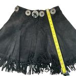 Vintage frontier collection suede black cowgirl fringe skirt embellished size 11 Photo 3