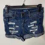 Blue Spice Distressed Blue Jean Shorts Photo 0