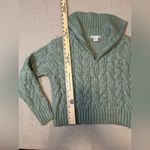 Sincerely Jules SMALL Mint Green Knit Three Quarter Zip Womens Pullover Sweater Photo 1