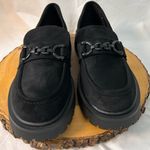 Mudd Shoes Women’s Size 9 Chunky Black Suede Loafers Black Buckle Accent Slip On Photo 1