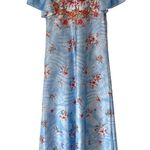 Liberty House of Hawaii Honolulu Naturally Your Vintage Blue Kaftan Dress Small Photo 4