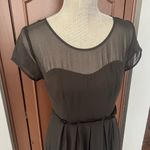 LC Lauren Conrad  black mesh pleated ruffle hem dress  Photo 1