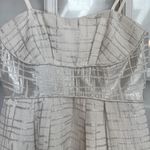 BCBGMAXAZRIA  Formal Trudy A Line Dress Metallic Cream Silver Strapless Size 0 Photo 2