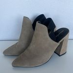 Treasure & Bond  Sling Back Block Heel Suede Mules in Light Tan Grey Women's 6.5 Photo 0