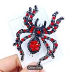 Beautiful crimson ted and black sparkling stones on antique silver pin! New Red Photo 3