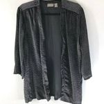Chico's  Travelers Womens Cardigan Velvet Burnout Geometric 3/4 Sleeve Gray Size 1 Photo 0