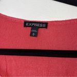 EXPRESS  Coral Pink Sheer Lace Stripe Cropped Shirt Short Sleeved Tee Medium Photo 7