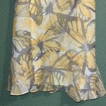 Vintage butterflies and flowers skirt pastel yellow midi length Size XL Photo 3