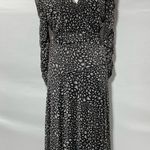 Susan Graver New Animal Print Mesh Midi Wrap Dress Grey Black Size Medium Photo 1