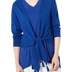 BELLE BEACH BY KIM GRAVEL NWOT Sweater Shrug with Tassels Size 2X Nautical Navy Blue Photo 0