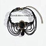 Gothic‎ Black Retro Style Multilayer Chain Lace Anklet Photo 3