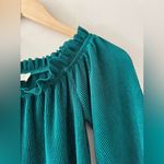 J.O.A. Just One Answer Designer Emerald Green Wide Neck Flare Blouse XS $85 Photo 1