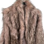 BCBGeneration NEW  Open-Front Faux Fur Vest Cabincore Holiday Winter Travel L Photo 4