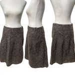 H&M 2 Tone Brown Paisley/Floral Print Pleated 100% Cotton Zip Side Skirt Size 6 Photo 1