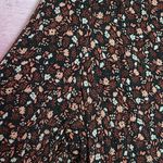 Garnet Hill  BLACK MICRO FLORAL LEAF BOTANICAL PRINTED BOHO BUTTON FRONT BLOUSE 8 Photo 3