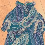 Chico's  2 Large 12 Halter Maxi Dress Long Blue Print Vacation Summer Paisley Photo 1