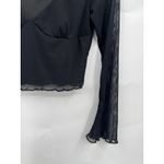 Sheer Cropped Flare Sleeve Witchy Top Women S Black Y2K Rave Whimsigoth Coquette Photo 4