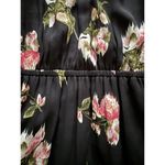 Daniel Rainn  Women's Mini Dress Medium Floral Roll Tab Sleeves Pleated Shoulder Photo 3