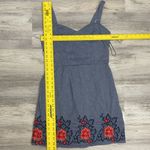 Mi Ami Blue Denim Sleeveless Mini Dress with Embroidered Detail Size Large Photo 10