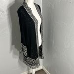 Ellison  Black and White Fringe Cardigan Photo 3