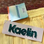NWT VTG KAELIN PASTEL YELLOW PREP SCHOOL PLEATED MINI SKIRT Size M Photo 5