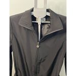 Calvin Klein  Black Belted Jacket Women's‎ Sz L Collared Zip Up Lightweight Photo 2